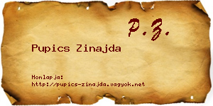 Pupics Zinajda névjegykártya